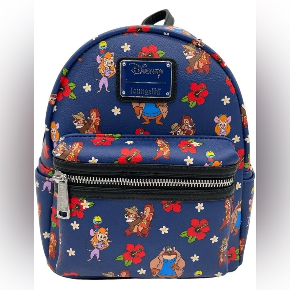 New!! Loungefly Disney Rescue Rangers All Over Print Mini Backpack